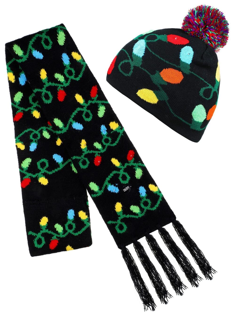 5659 2 Pieces Christmas LED Light-up Hats Xmas Light Up Scarf for Christmas